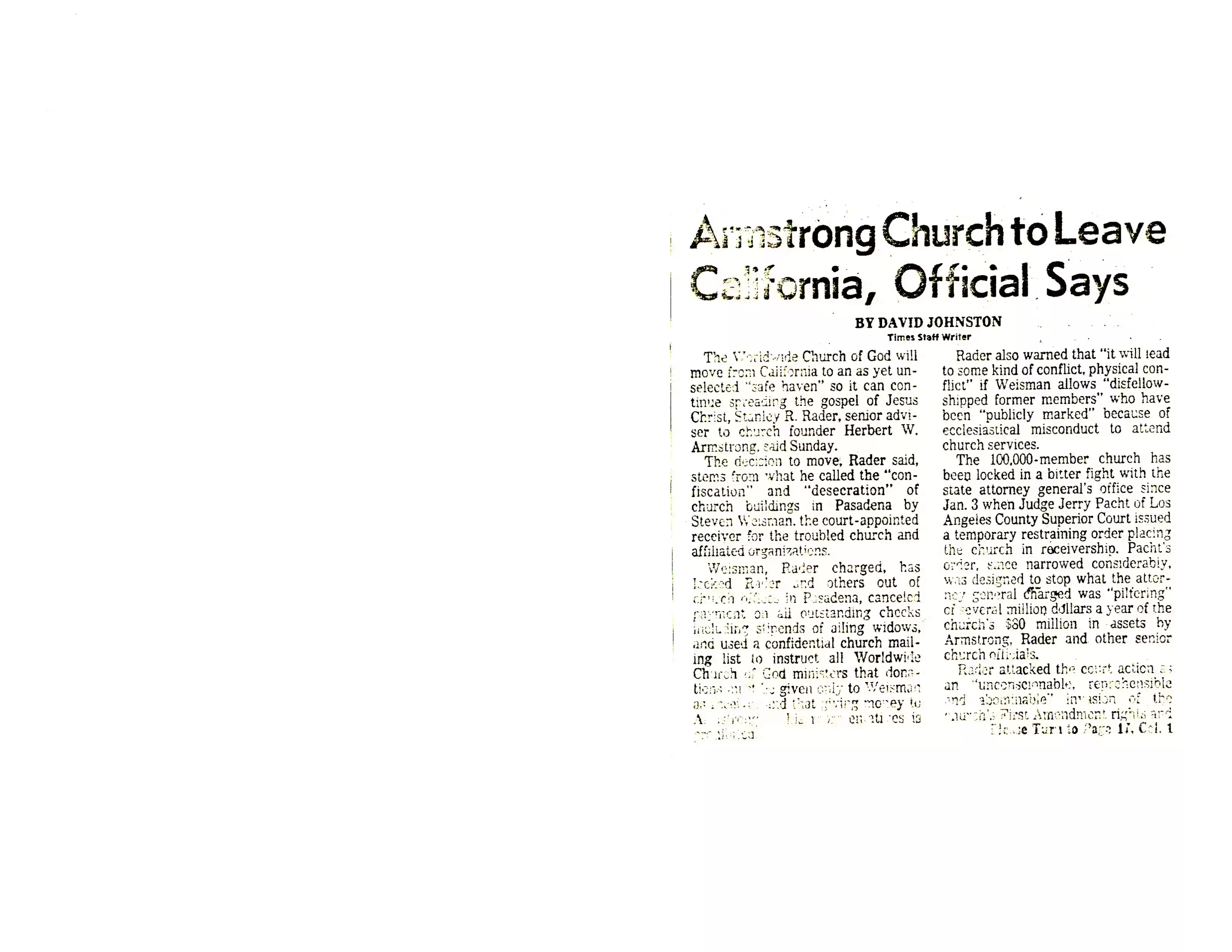 1. LA Times, n.d., but poss ~ 1-24-79